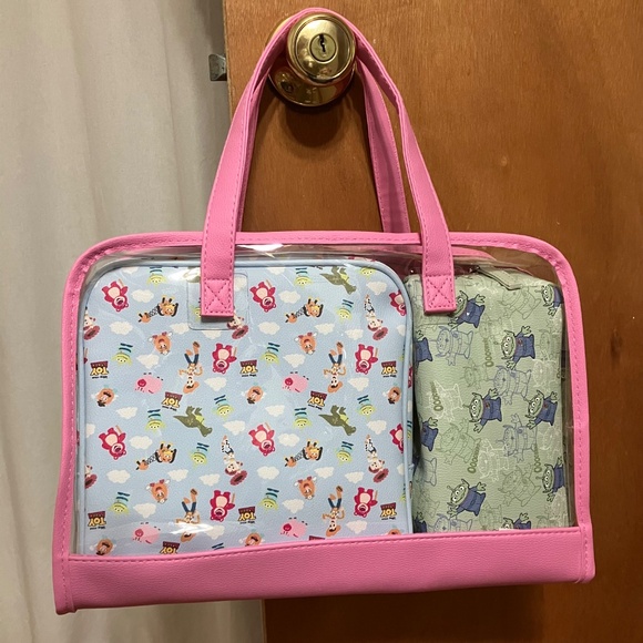 Toy Story Primark Lotso & Friends 3 Piece Makeup Cosmetic Clear Tote Disney Bag - Picture 7 of 8